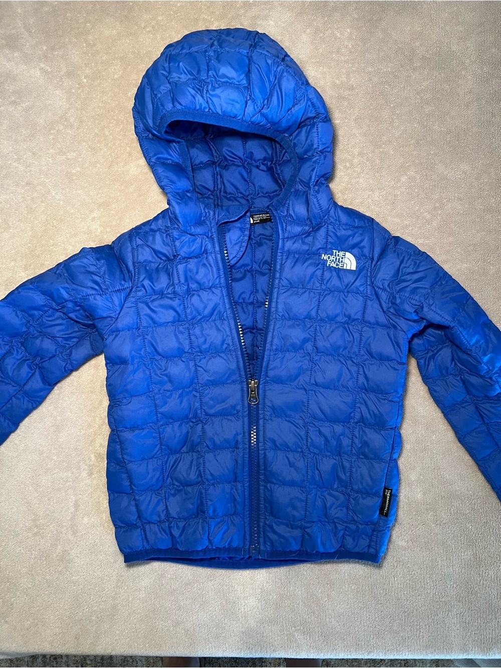 The North Face Royal Blue Quilted Hooded Puffer Jacket - Kids